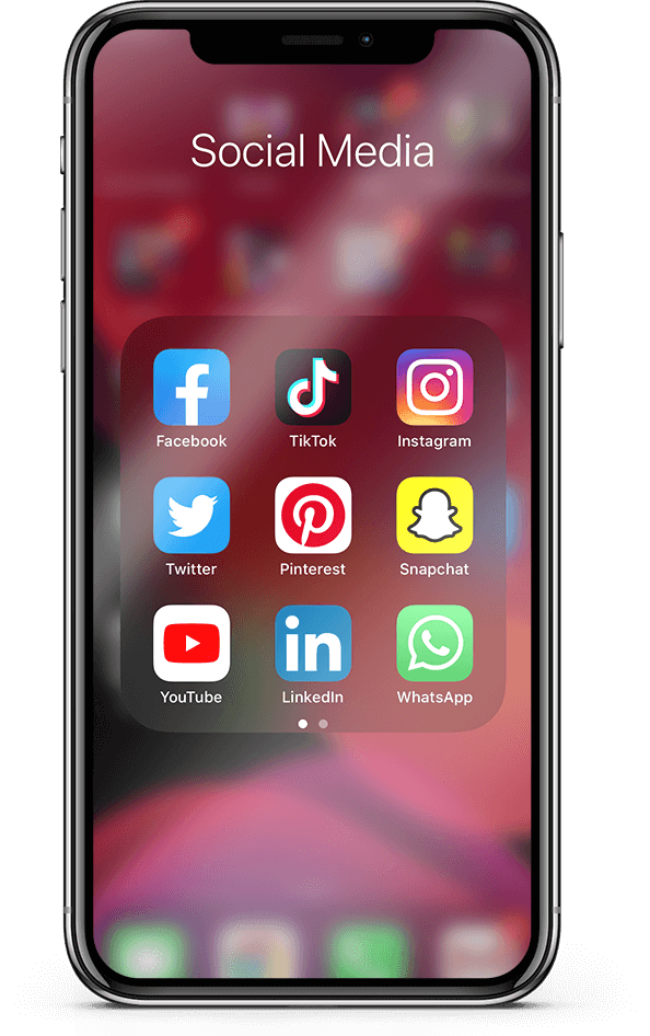 social icons on smart phone