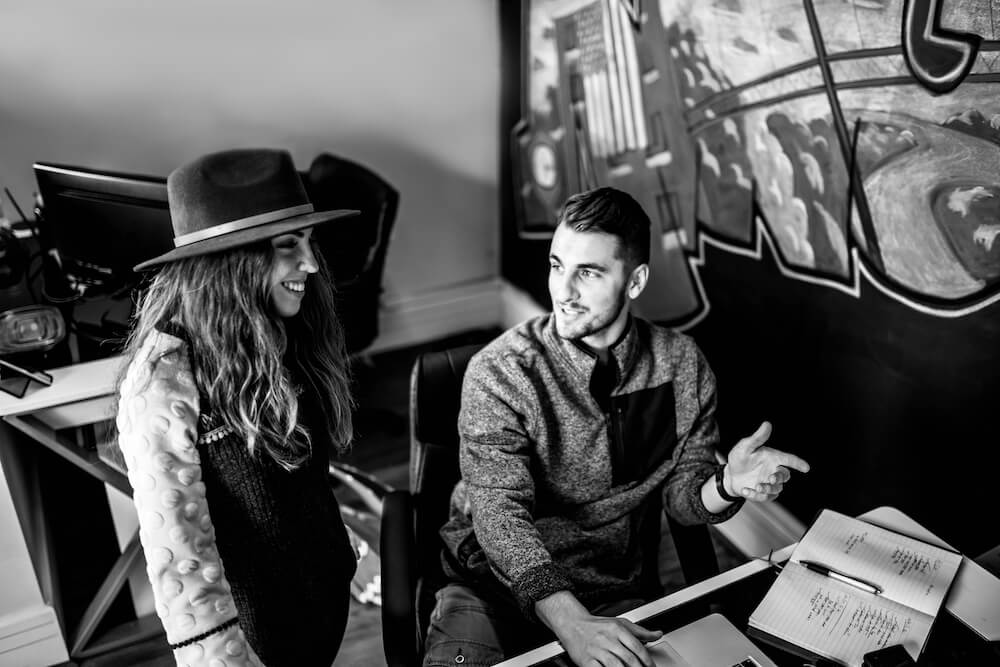 Account managers talking