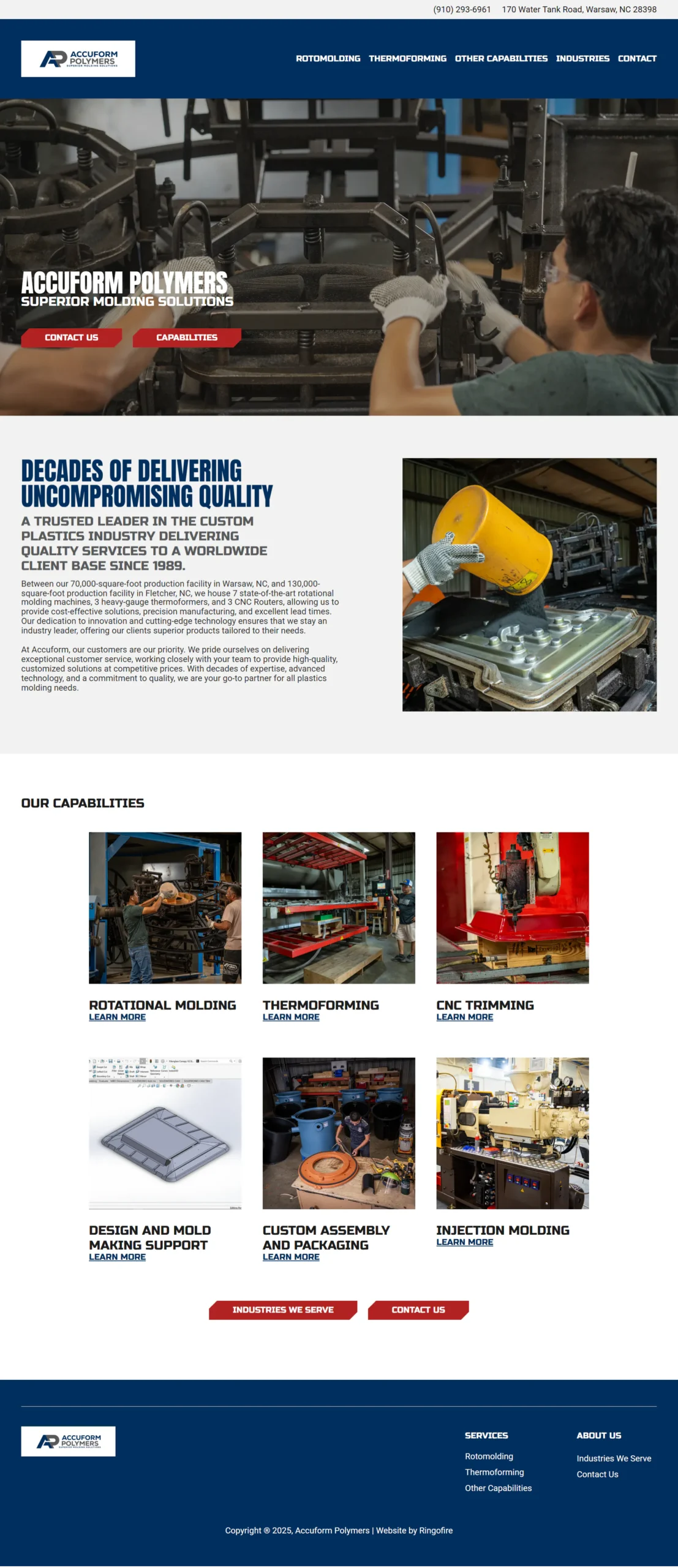 Accuform Polymers web development in Greenville, SC